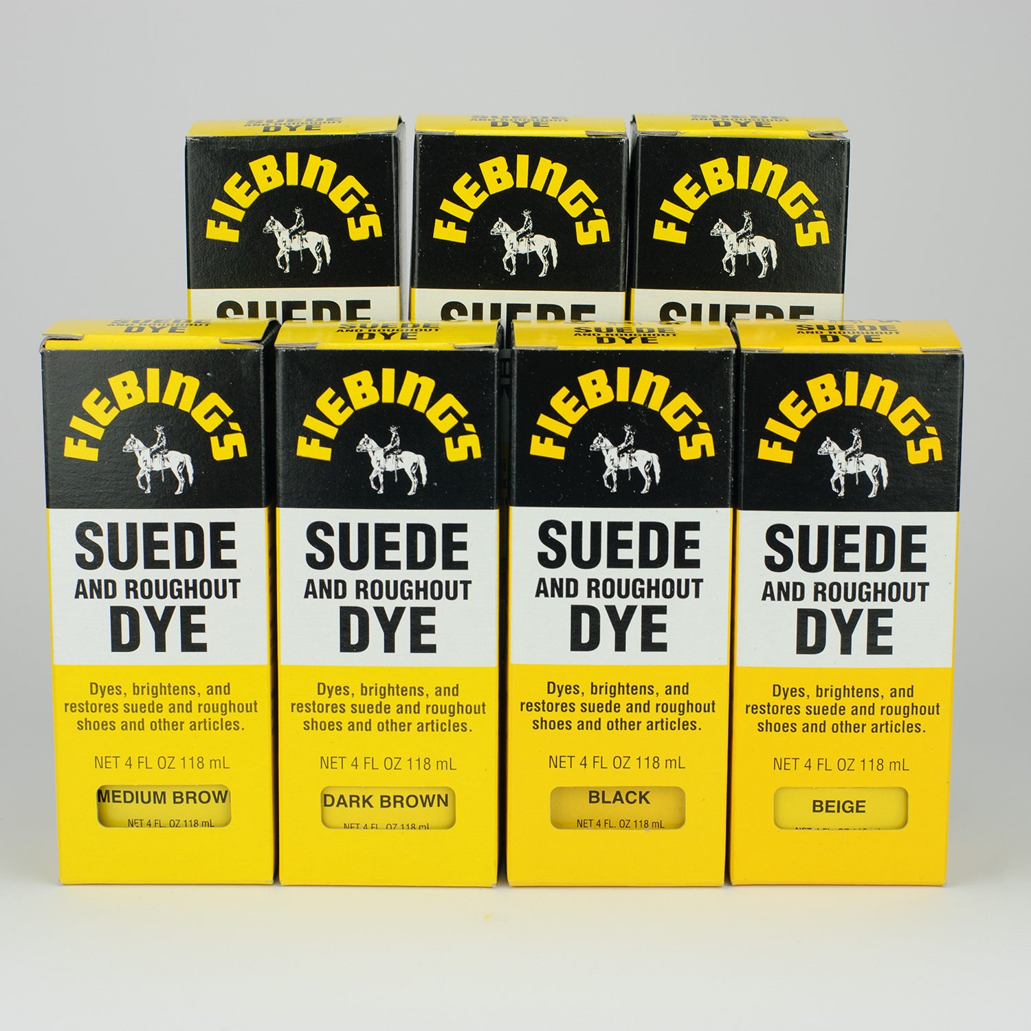  Fiebing's Black Suede Dye (4oz) - Brightens and