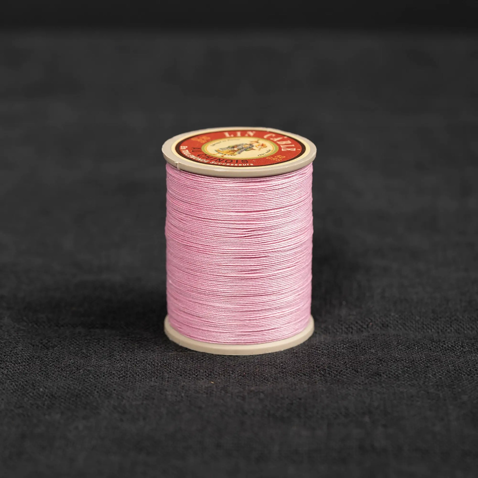 Fil Au Chinois #432 - 200 Pink (0.63mm) Waxed Linen Thread  "Lin Cable" Made in France