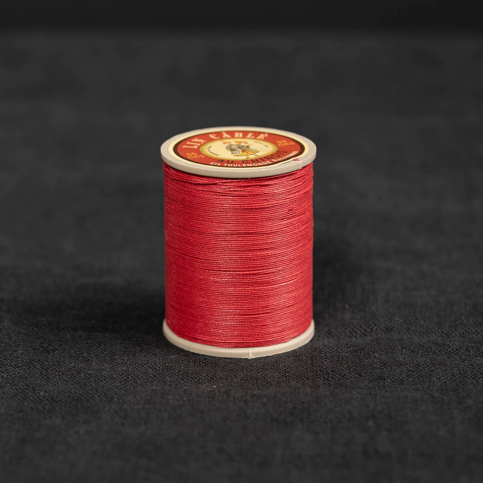 Fil Au Chinois #532 - 128 Red (0.57mm) Waxed Linen Thread  "Lin Cable" Made in France