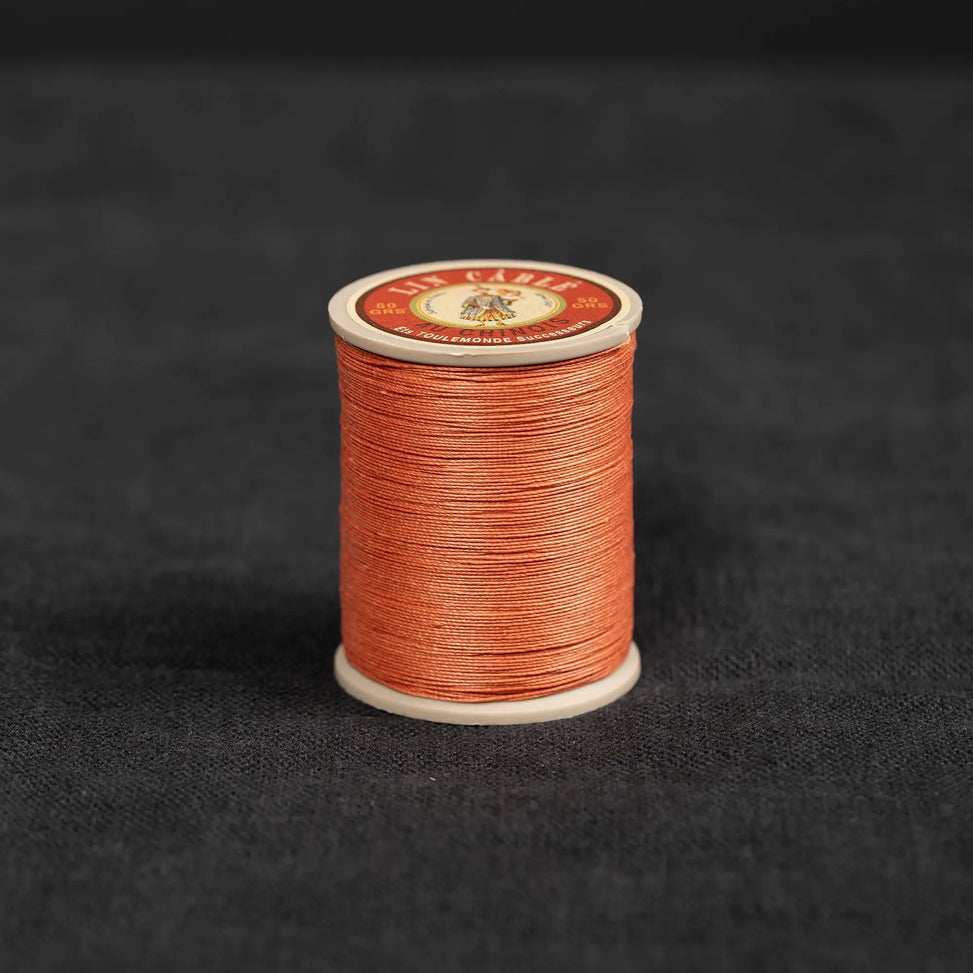 Fil Au Chinois #632 - 420 Pumpkin (0.51mm) Waxed Linen Thread  "Lin Cable" Made in France